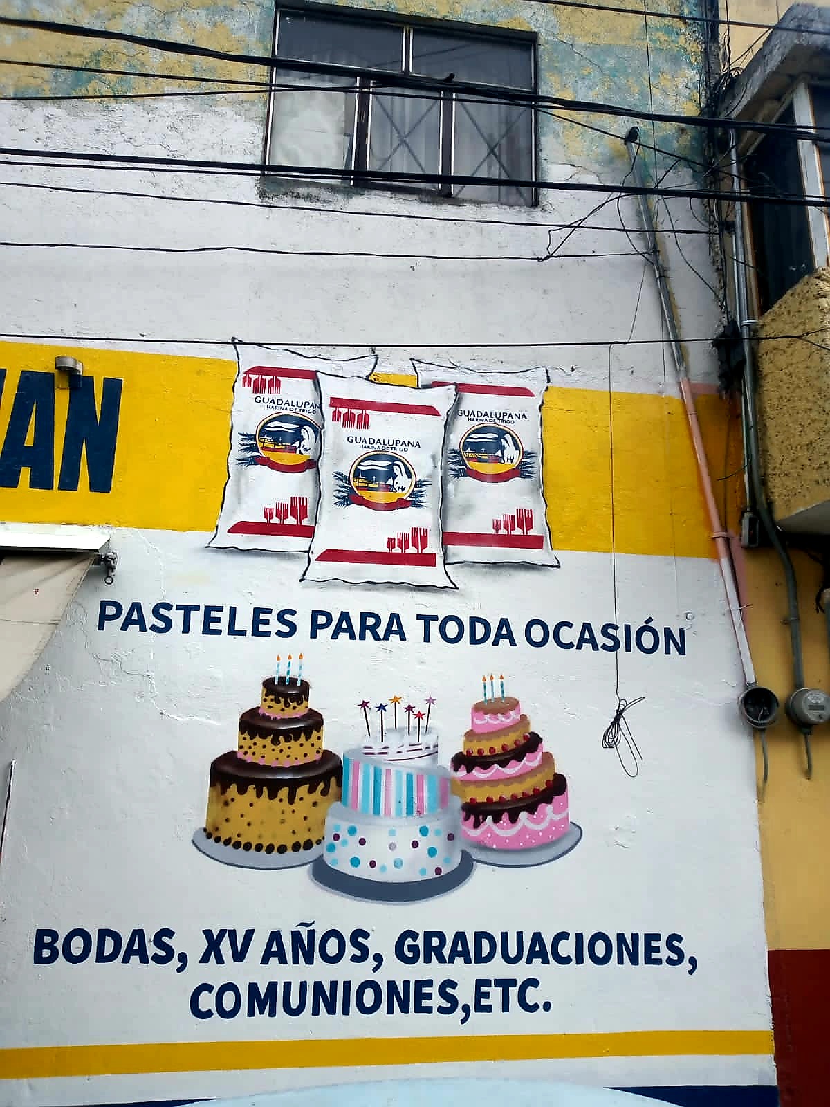 Mural publicitario para pastelería Mural publicitario para pastelería